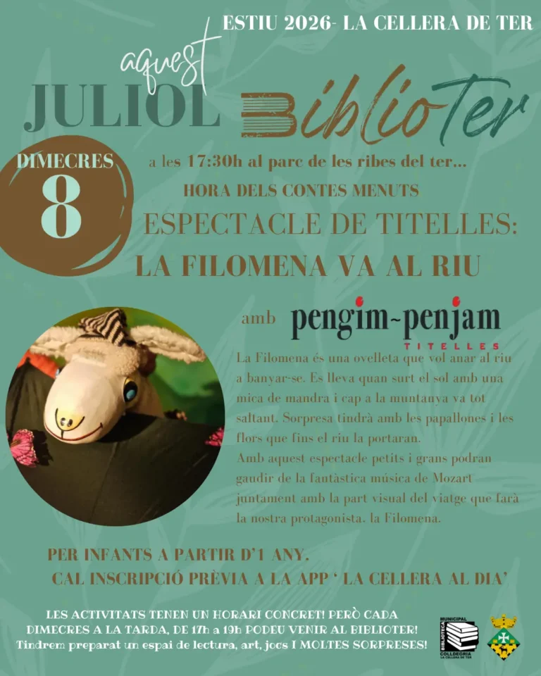 BIBLIOTER: HORA DELS CONTES MENUTS: LA FILOMENA VA AL RIU