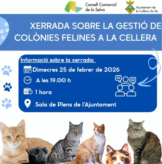 🐱 XERRADA SOBRE LA GESTIÓ DE COLÒNIES FELINES A LA CELLERA 🐱