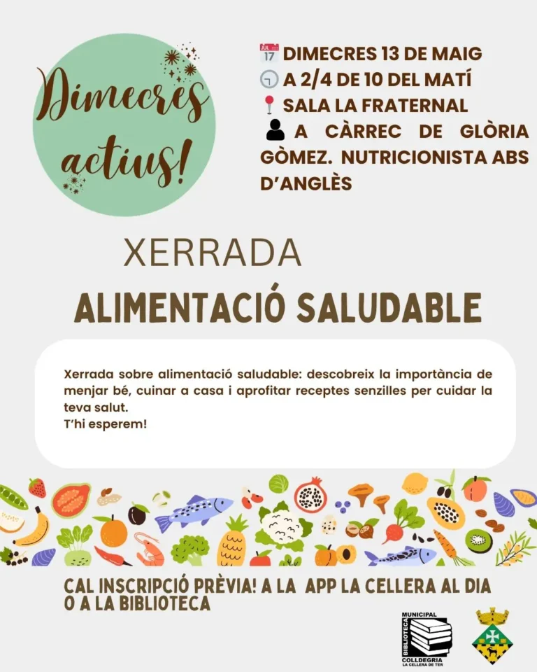 DIMECRES ACTIUS: XERRADA ALIMENTACIÓ SALUDABLE