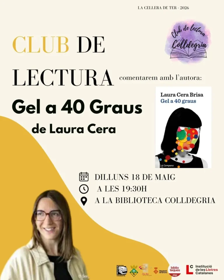 CLUB DE LECTURA AMB VISITA DE L’AUTORA: Gel a 40 graus de Laura Cera