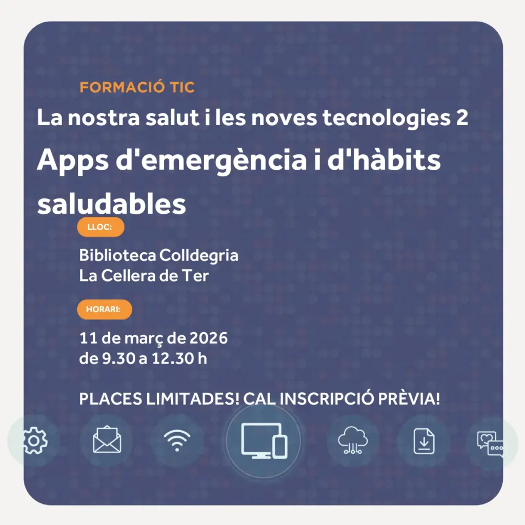 📱 TALLER TIC: La nostra salut i les noves tecnologies. APPS D’EMERGÈNCIA