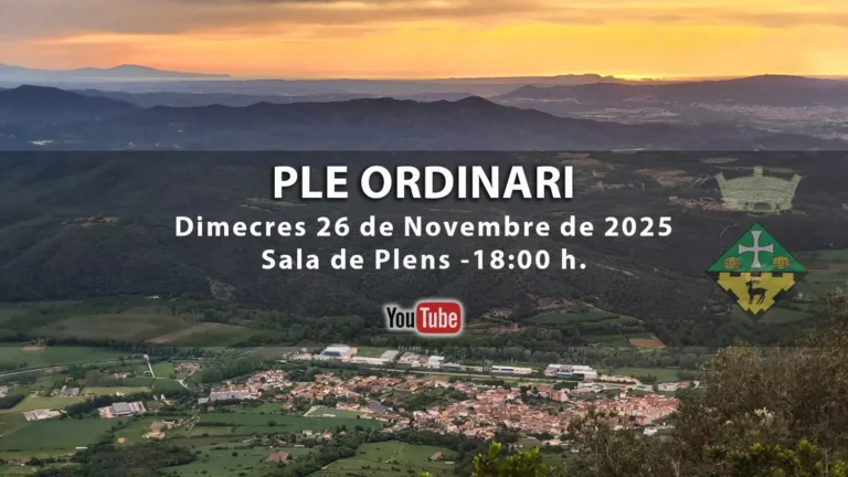 Ple Ordinari de l’Ajuntament – 26 de novembre de 2025